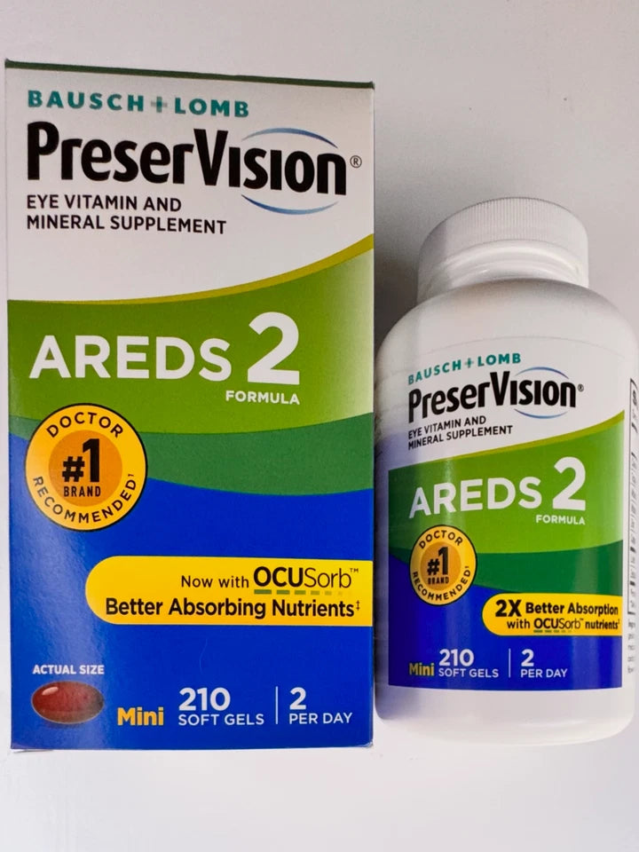 Preservision AREDS 2 210 Count Eye Vitamin Mini Soft Gels Antioxidant Supplement
